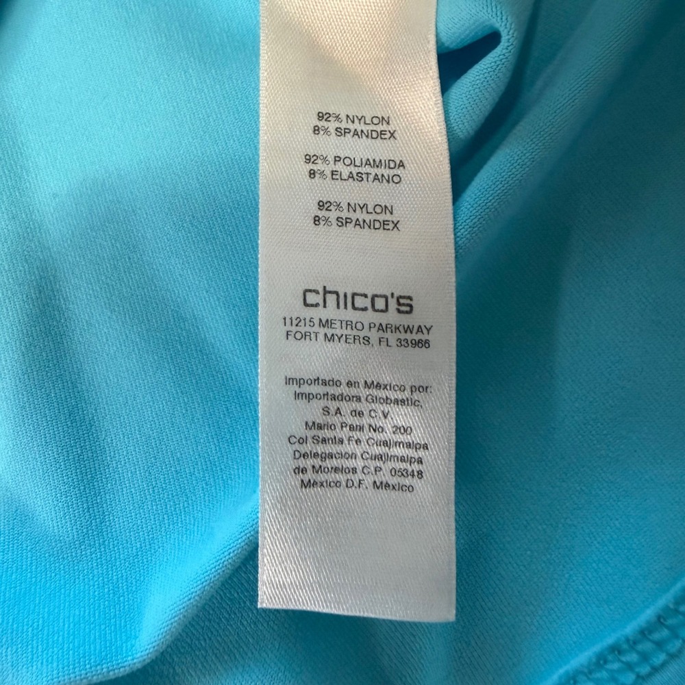 Chico's Women Size 1 (M) Turquoise Blue Tank Top Scoop Neck Stretch 4501759783 - Picture 6 of 10